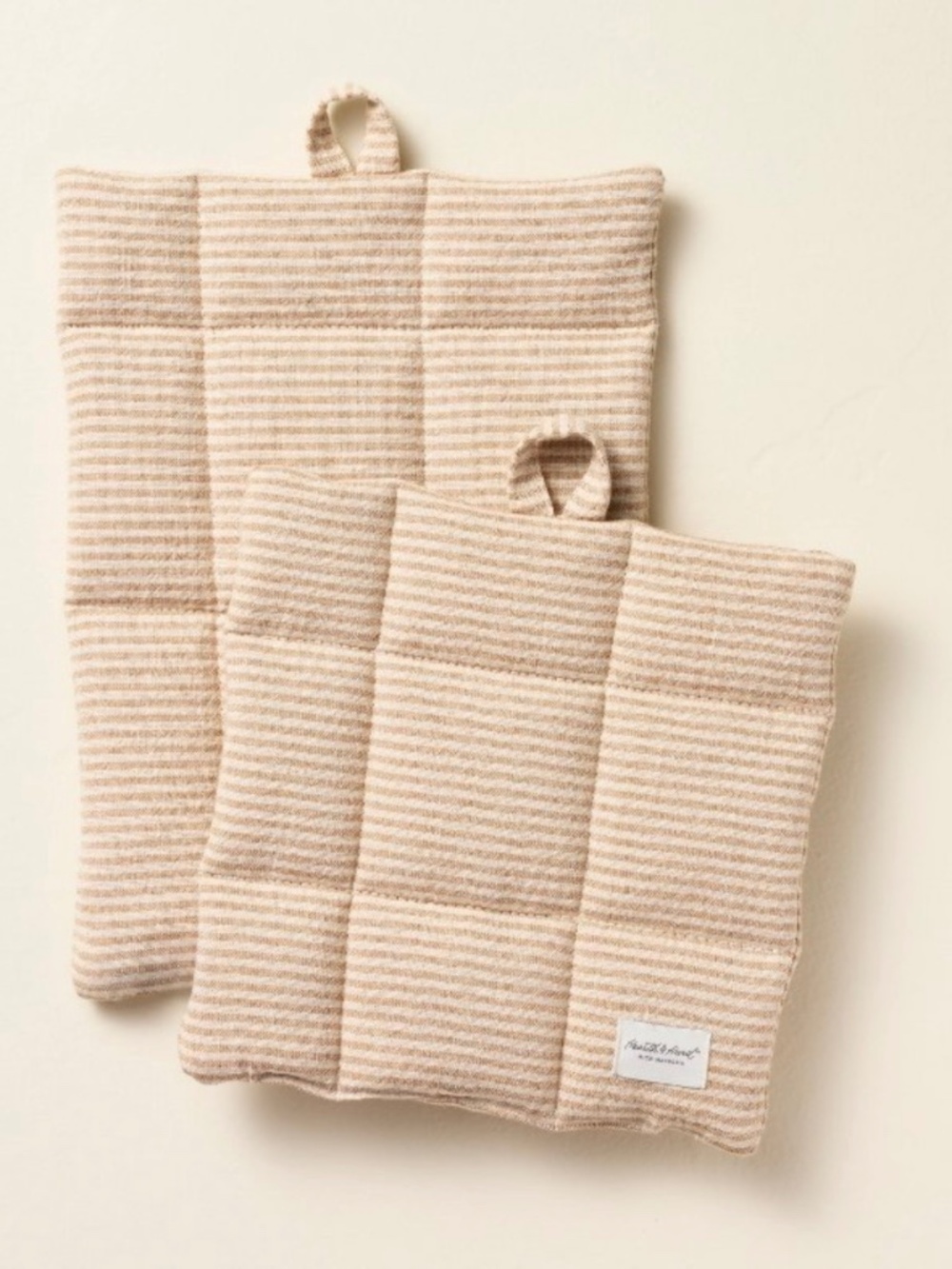 2pc Striped Potholder Set Natural Stripe - Hearth & Hand Magnolia